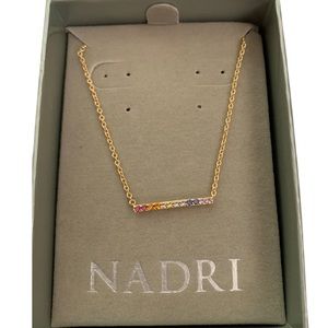 Nardi CZ Multi Rainbow Pendant Necklace